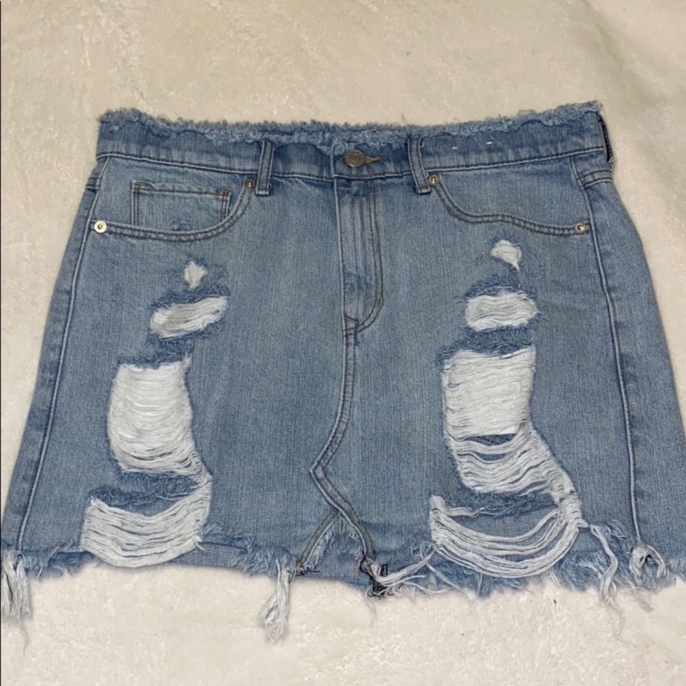 Express denim mini skirt